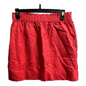 J. Crew‎ Linen/Cotton Skirt, size 4, Orange/Peach Color, with Pockets